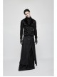 Front Retro Button Back Waist Hasp Black Gothic Jacquard Vest