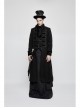 Front Retro Button Back Waist Hasp Black Gothic Jacquard Vest