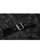 Front Retro Button Back Waist Hasp Black Gothic Jacquard Vest