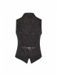Front Retro Button Back Waist Hasp Brown Gothic Jacquard Vest