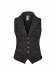 Front Retro Button Back Waist Hasp Brown Gothic Jacquard Vest