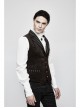 Front Retro Button Back Waist Hasp Brown Gothic Jacquard Vest