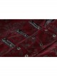 Front Woven Strap Retro Button Back Waist Leather Hasp Wine Red Gothic Velveteen Printing Vest