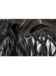 Leather Shoulder Metal Rivet Front Chest Chain Decoration Fringe Sleeve Black Punk Suede Hooded Coat