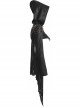 Leather Shoulder Metal Rivet Front Chest Chain Decoration Fringe Sleeve Black Punk Suede Hooded Coat