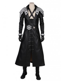 Final Fantasy VII Remake Sephiroth Black Windbreaker Suit Halloween Cosplay Costume Full Set