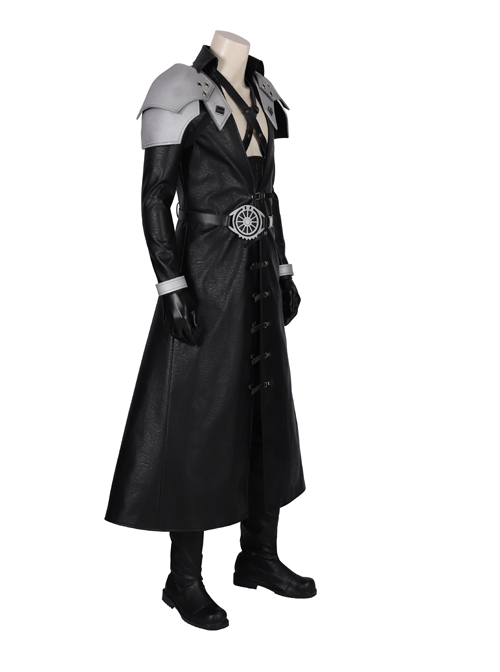 Final Fantasy VII Remake Sephiroth Black Windbreaker Suit Halloween Cosplay Costume Full Set