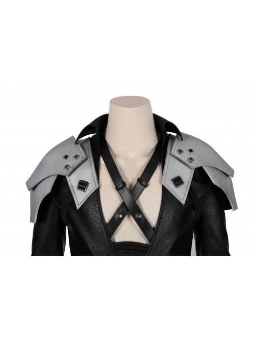 Final Fantasy VII Remake Sephiroth Black Windbreaker Suit Halloween Cosplay Costume Full Set