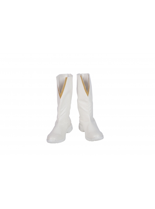 The Flash Season 5 Godspeed August Heart White Battle Suit Halloween Cosplay Costume Full Set