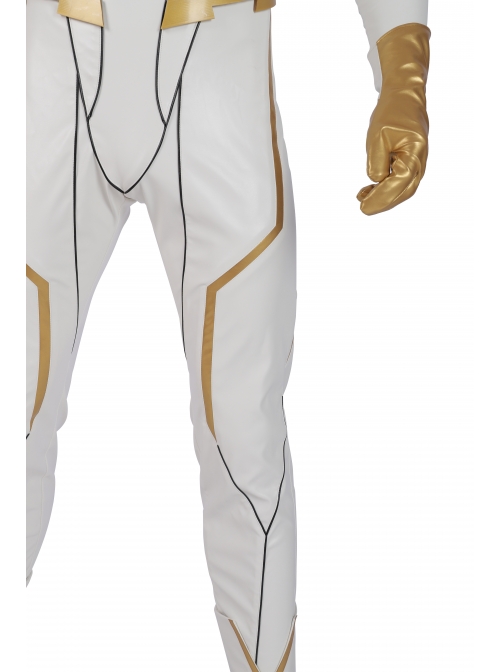 The Flash Season 5 Godspeed August Heart White Battle Suit Halloween Cosplay Costume Full Set