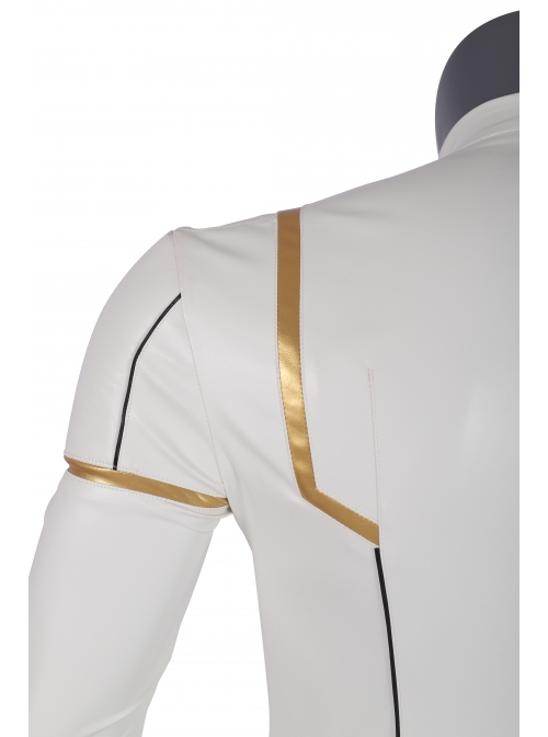 The Flash Season 5 Godspeed August Heart White Battle Suit Halloween Cosplay Costume Full Set