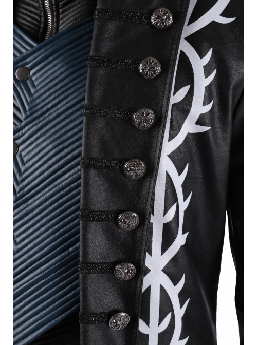 Devil May Cry 5 Vergil Black Windbreaker Suit Halloween Cosplay Costume Set Without Shoes
