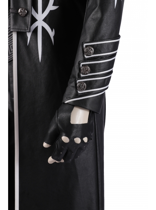 Devil May Cry 5 Vergil Black Windbreaker Suit Halloween Cosplay Costume Set Without Shoes