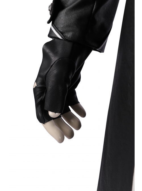 Devil May Cry 5 Vergil Black Windbreaker Suit Halloween Cosplay Costume Set Without Shoes