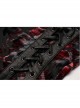 Front Splice Imitation Leather Lace-Up Classic Red Plaid Punk Plus Size Printing Legging
