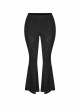 Black Gothic Plus Size Front Decals Knit Flare Pants