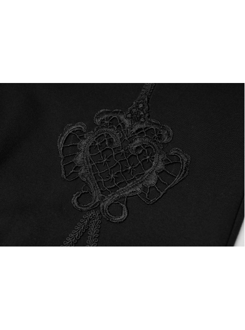 Black Gothic Plus Size Front Decals Knit Flare Pants