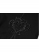 Black Gothic Plus Size Front Decals Knit Flare Pants
