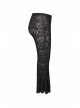 Golden Velvet Print Black Gothic Plus Size Front Decals Knit Flare Pants