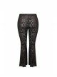 Golden Velvet Print Black Gothic Plus Size Front Decals Knit Flare Pants