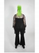 Golden Velvet Print Black Gothic Plus Size Front Decals Knit Flare Pants