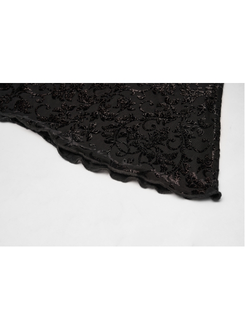 Golden Velvet Print Black Gothic Plus Size Front Decals Knit Flare Pants