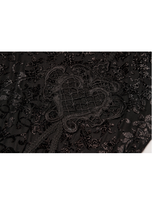 Golden Velvet Print Black Gothic Plus Size Front Decals Knit Flare Pants