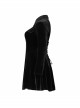 Front Chest Hollow-Out Decals Back Lace-Up Long Sleeve Black Gothic Plus Size Mercerized Velvet Dress