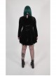 Front Chest Hollow-Out Decals Back Lace-Up Long Sleeve Black Gothic Plus Size Mercerized Velvet Dress