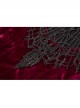 Front Chest Hollow-Out Decals Back Lace-Up Long Sleeve Wine Red Gothic Plus Size Mercerized Velvet Dress