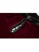 Front Chest Hollow-Out Decals Back Lace-Up Long Sleeve Wine Red Gothic Plus Size Mercerized Velvet Dress