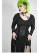 Side Lace-Up Long Sleeve Split Hem Black Punk Plus Size Snake Printing Broken Holes Knit Dress