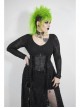 Side Lace-Up Long Sleeve Split Hem Black Punk Plus Size Snake Printing Broken Holes Knit Dress