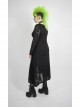 Side Lace-Up Long Sleeve Split Hem Black Punk Plus Size Snake Printing Broken Holes Knit Dress