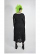 Side Lace-Up Long Sleeve Split Hem Black Punk Plus Size Snake Printing Broken Holes Knit Dress