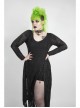 Side Lace-Up Long Sleeve Split Hem Black Punk Plus Size Snake Printing Broken Holes Knit Dress