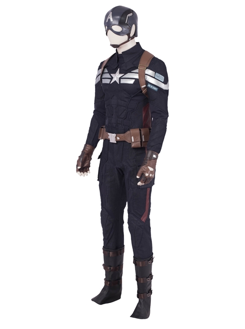 Avengers Endgame Captain America Steve Rogers Pure Color Battle Suit Halloween Cosplay Costume Full Set