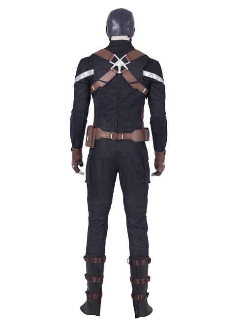 Avengers Endgame Captain America Steve Rogers Pure Color Battle Suit Halloween Cosplay Costume Full Set