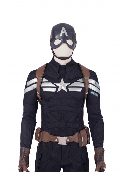 Avengers Endgame Captain America Steve Rogers Pure Color Battle Suit Halloween Cosplay Costume Full Set