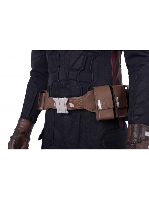 Avengers Endgame Captain America Steve Rogers Pure Color Battle Suit Halloween Cosplay Costume Full Set