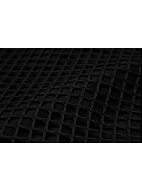 Side Leather Clasp Splice Rough Mesh Irregular Hem Black Punk Plus Size Fishtail Knit Skirt