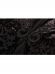 V-Neck Front Chest Decals Splice Chiffon Long Sleeve Back Waist Lace-Up Black Gothic Plus Size Velvet Dress