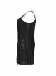 Metal Eyelets Strap Irregular Knit Black Punk Plus Size Sling Dress