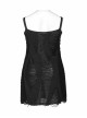 Metal Eyelets Strap Irregular Knit Black Punk Plus Size Sling Dress