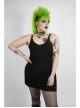 Metal Eyelets Strap Irregular Knit Black Punk Plus Size Sling Dress