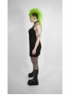 Metal Eyelets Strap Irregular Knit Black Punk Plus Size Sling Dress