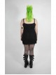Metal Eyelets Strap Irregular Knit Black Punk Plus Size Sling Dress