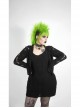 Metal Eyelets Strap Irregular Knit Black Punk Plus Size Sling Dress