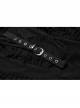 Metal Eyelets Strap Irregular Knit Black Punk Plus Size Sling Dress
