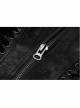 Front Metal Zipper Metal Eyelets Lace-Up Black Punk Plus Size Embossing Belt